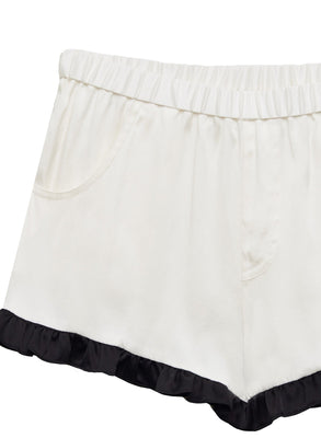 Washable Silk Ruffle Shorts